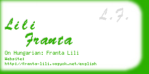 lili franta business card